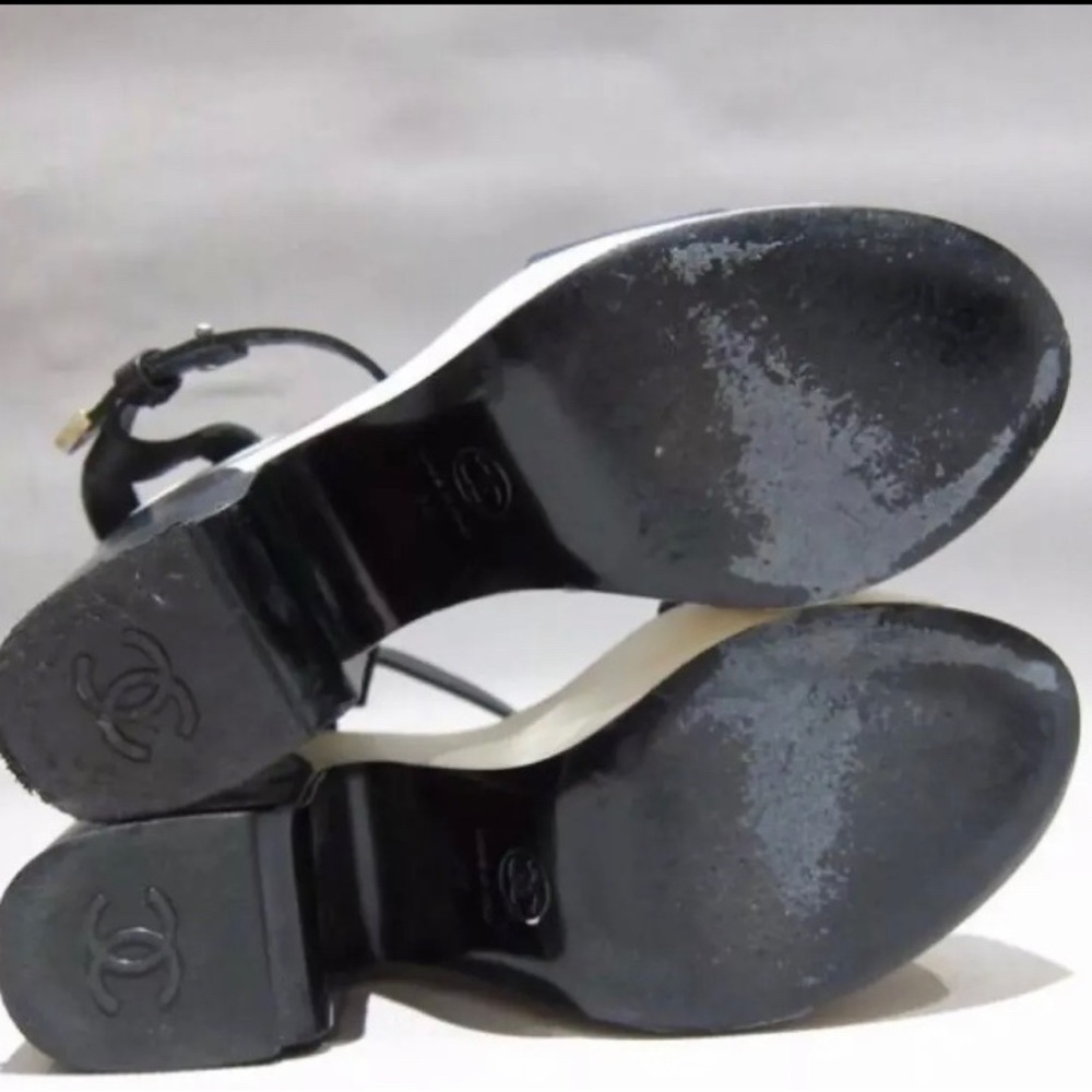 auth CHANEL size 38 BLOCK HEEL PLATFORM sandals - Picture 6 of 10